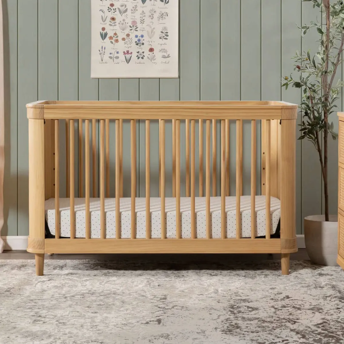Convertible Cribs-Namesake Marin with Cane 3-in-1 Crib