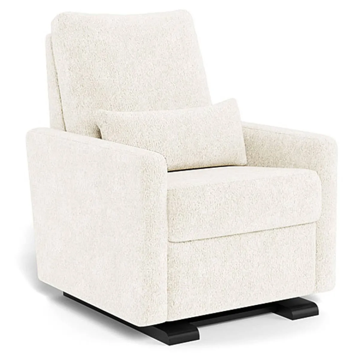 Motorized Gliders|Gliders-Monte Design Matera Glider Motorized Recliner - Faux Sheepskin Fabric with Espresso Base
