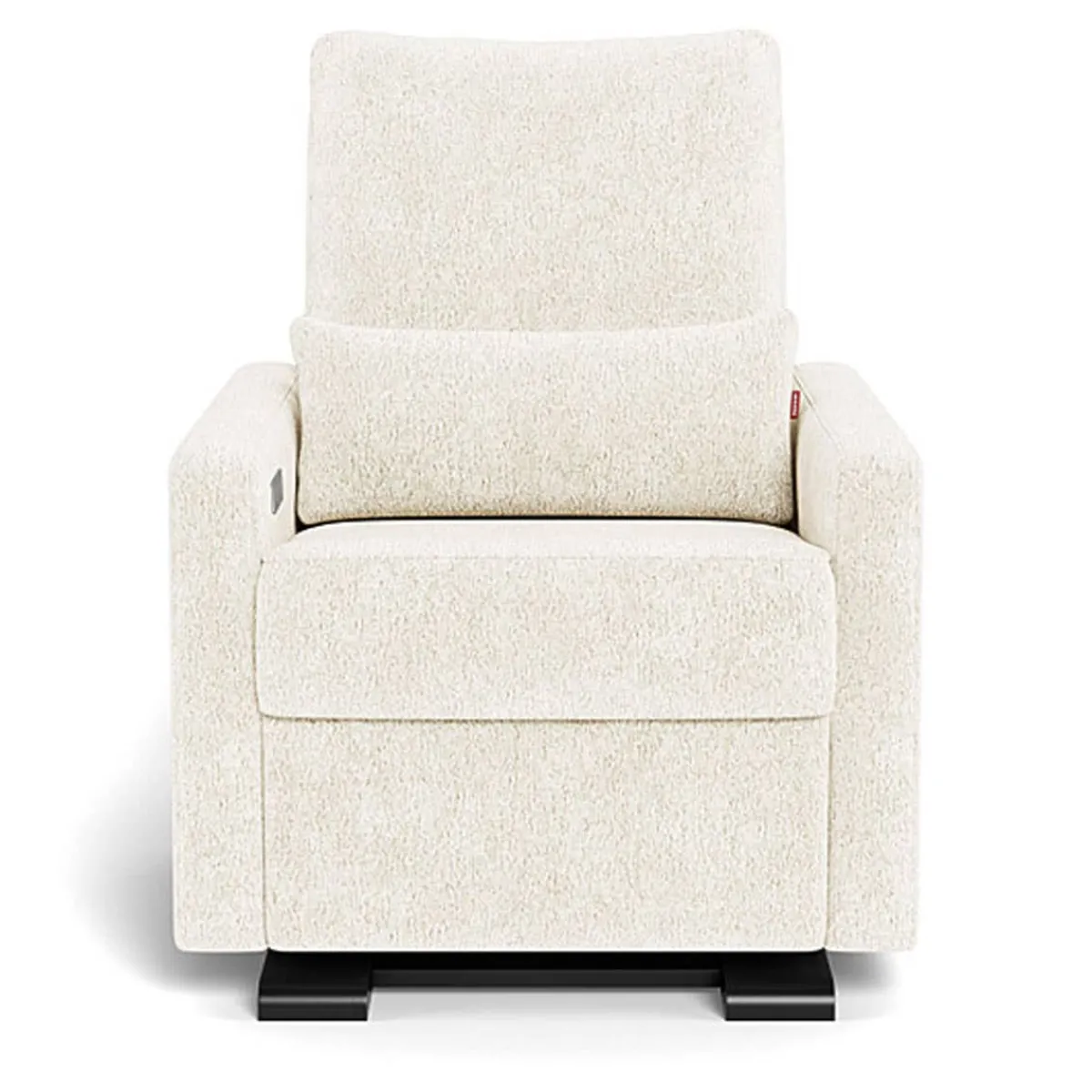 Motorized Gliders|Gliders-Monte Design Matera Glider Motorized Recliner - Faux Sheepskin Fabric with Espresso Base