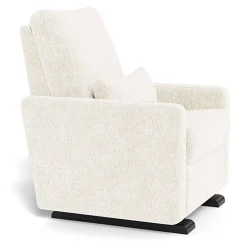 Motorized Gliders|Gliders-Monte Design Matera Glider Motorized Recliner - Faux Sheepskin Fabric with Espresso Base