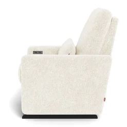 Motorized Gliders|Gliders-Monte Design Matera Glider Motorized Recliner - Faux Sheepskin Fabric with Espresso Base