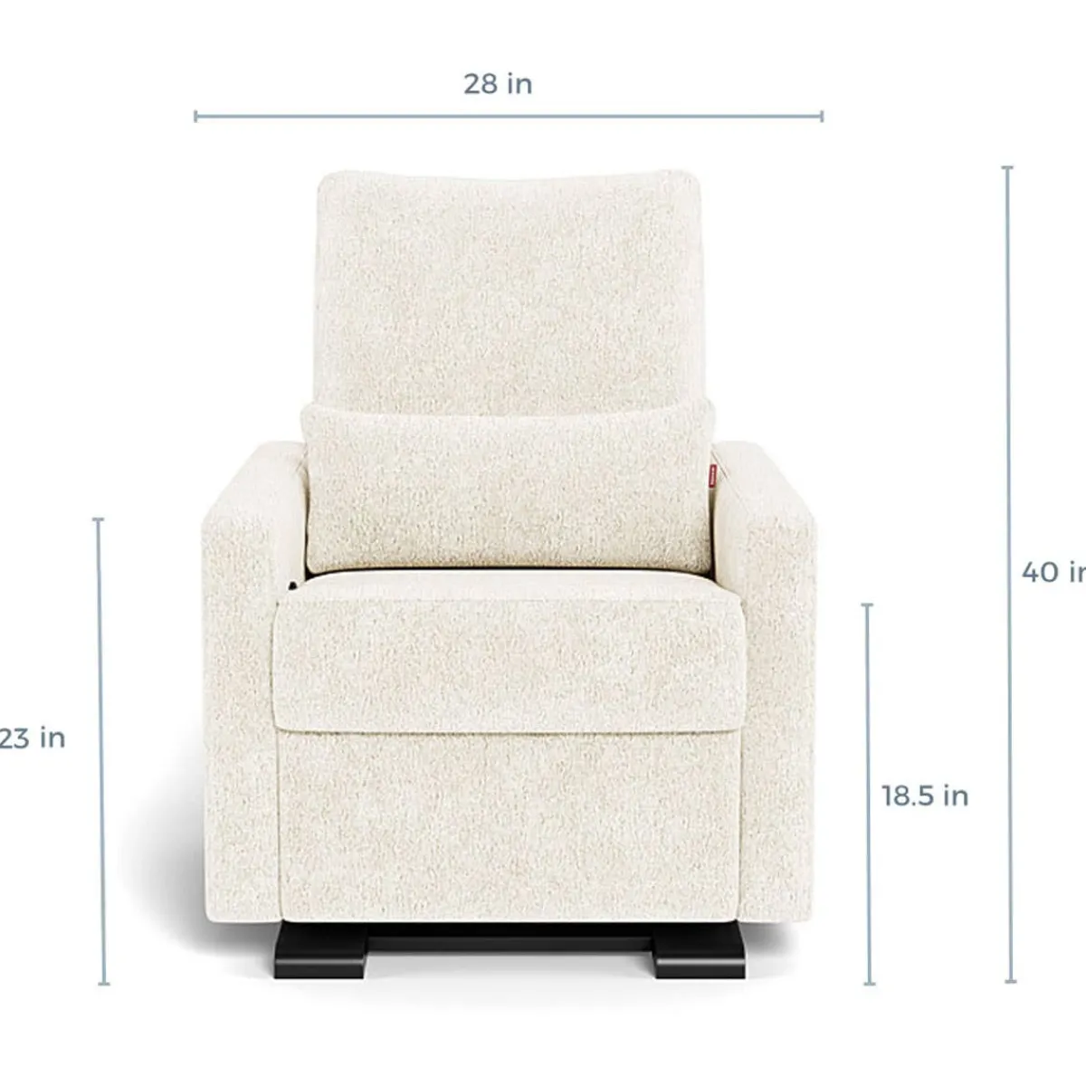 Gliders-Monte Design Matera Glider Recliner - Faux Sheepskin with Espresso Base