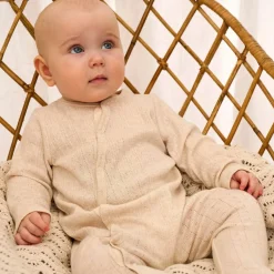 Onesies|Sleepers-Fixoni Melange Long Sleeve Romper
