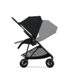 Travel Strollers-Cybex Melio Carbon 3 Ultra Lightweight Stroller Moon Black