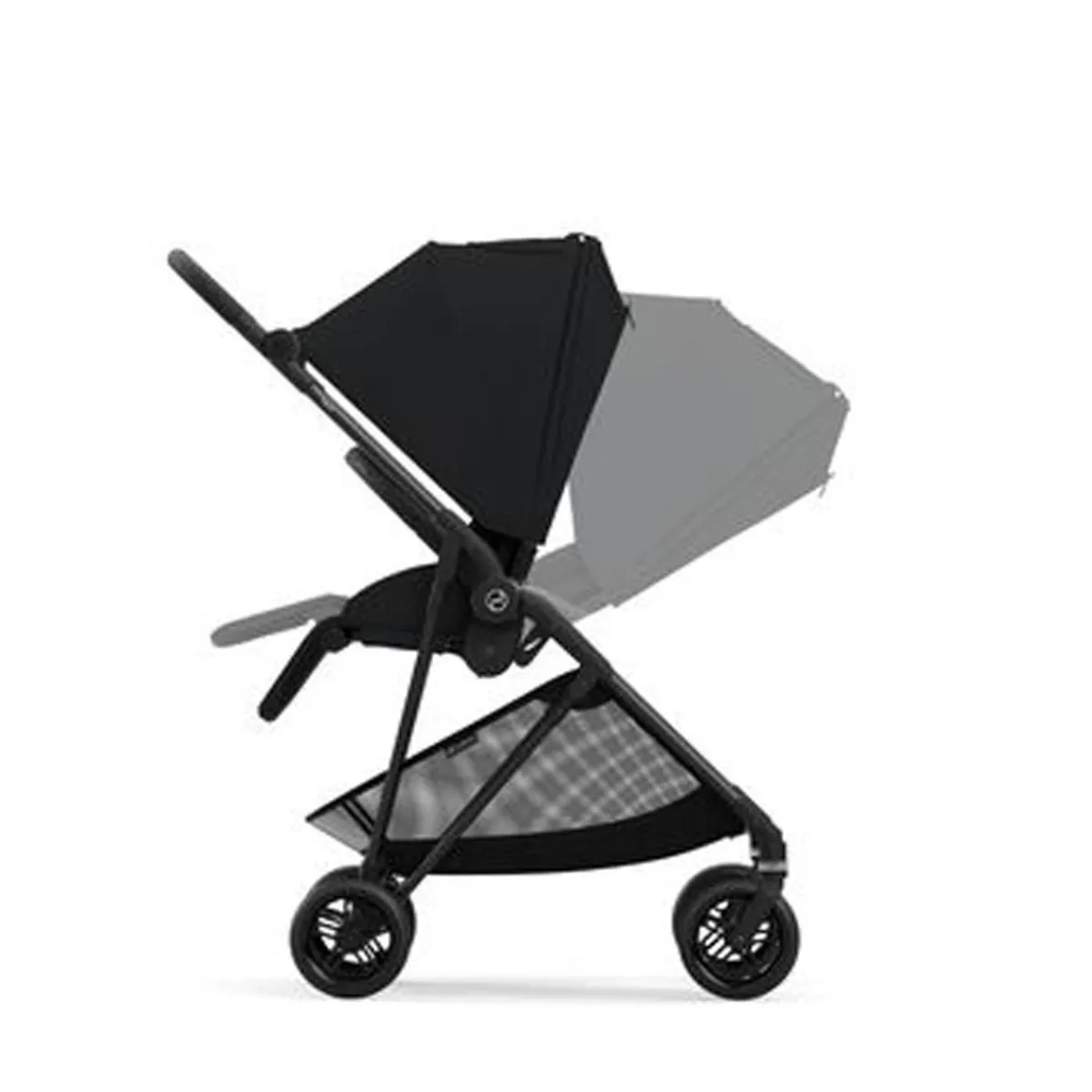 Travel Strollers-Cybex Melio Carbon 3 Ultra Lightweight Stroller Moon Black