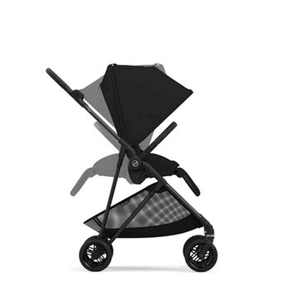 Travel Strollers-Cybex Melio Carbon 3 Ultra Lightweight Stroller Moon Black