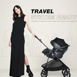 Travel Strollers-Cybex Melio Carbon 3 Ultra Lightweight Stroller Moon Black