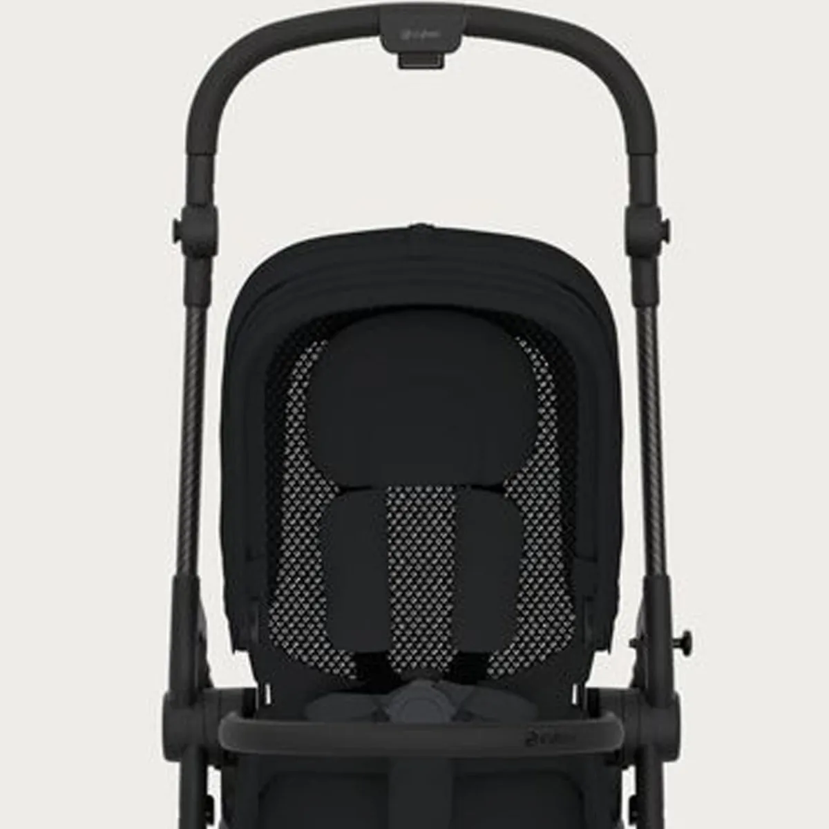 Travel Strollers-Cybex Melio Carbon 3 Ultra Lightweight Stroller Moon Black