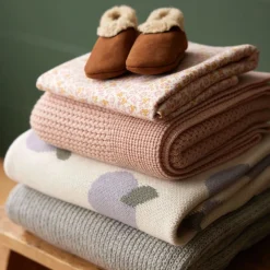 Blankets-Nature Baby Merino Wool Knit Blanket