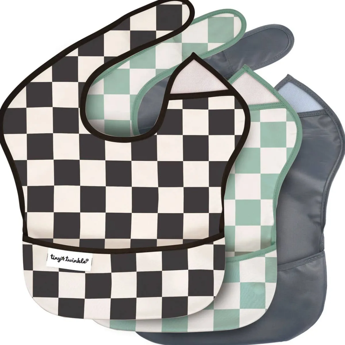 Bibs + Burps-Tiny Twinkle Mess-Proof Easy Bibs (Set of 3)