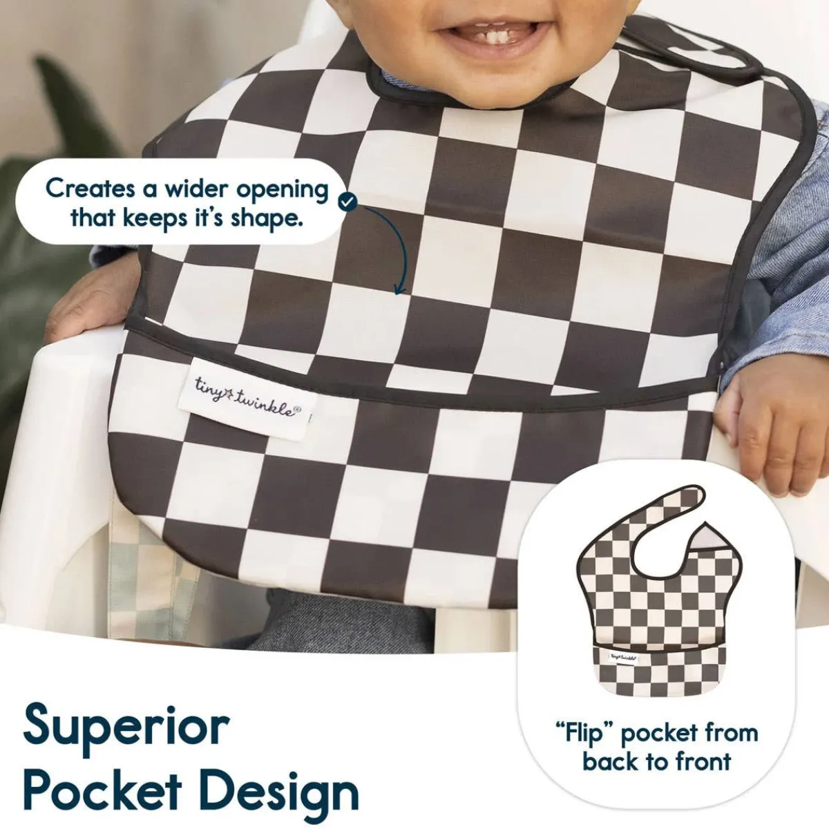 Bibs + Burps-Tiny Twinkle Mess-Proof Easy Bibs (Set of 3)