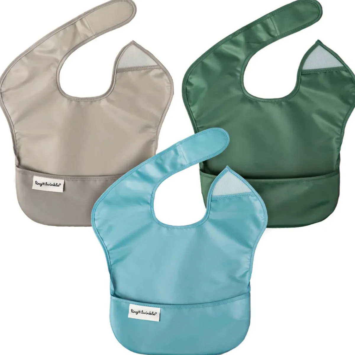 Bibs + Burps-Tiny Twinkle Mess-Proof Easy Bibs (Set of 3)