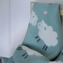 Blankets-David Fussenegger Mila Sheep Allover LIGHT GREEN