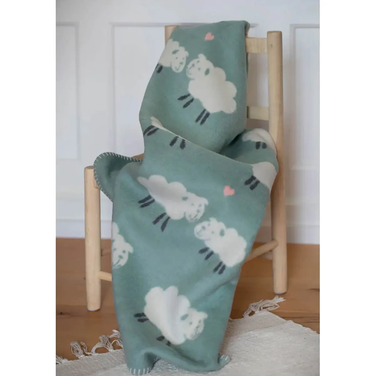 Blankets-David Fussenegger Mila Sheep Allover LIGHT GREEN