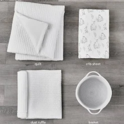 Crib Bedding Sets-Levtex Baby Mills Waffle 4 Piece Crib Set