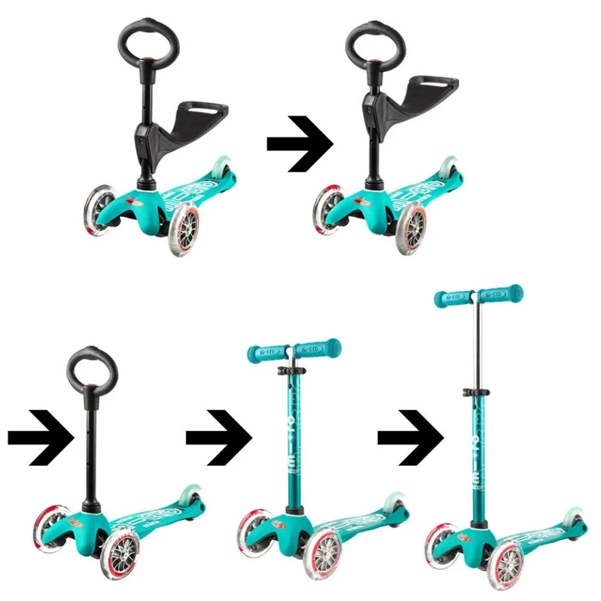Ride-On Toys-Micro Scooters Mini 3-in-1 Deluxe Scooter