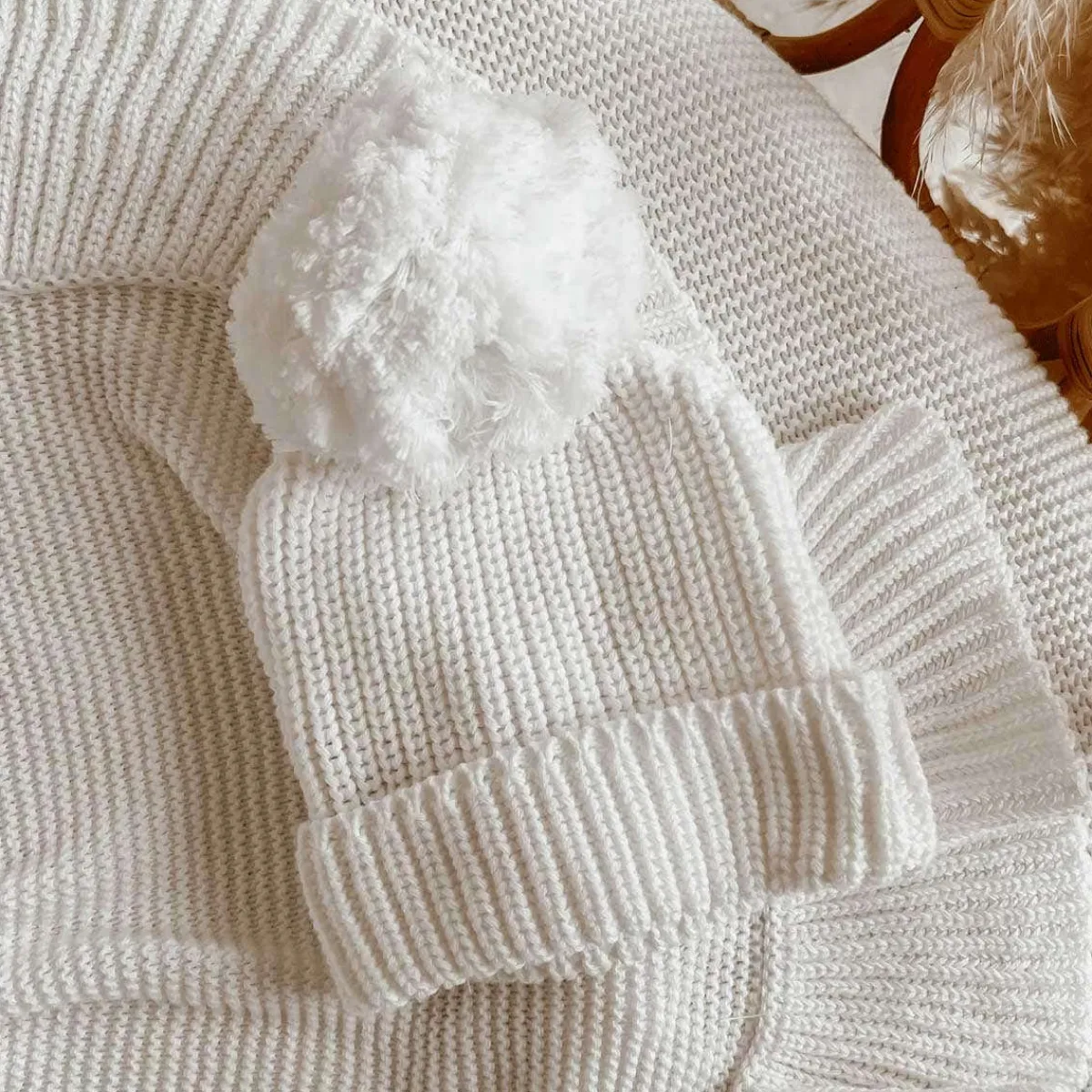 Beanies|Winter Hats-Blossom & Pear Mini Knit Beanie