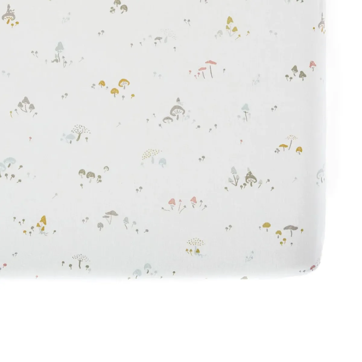 Crib Fitted Sheets-Pehr Mini Mushroom Crib Sheet