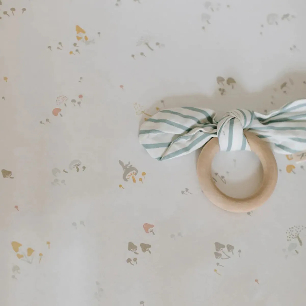 Crib Fitted Sheets-Pehr Mini Mushroom Crib Sheet