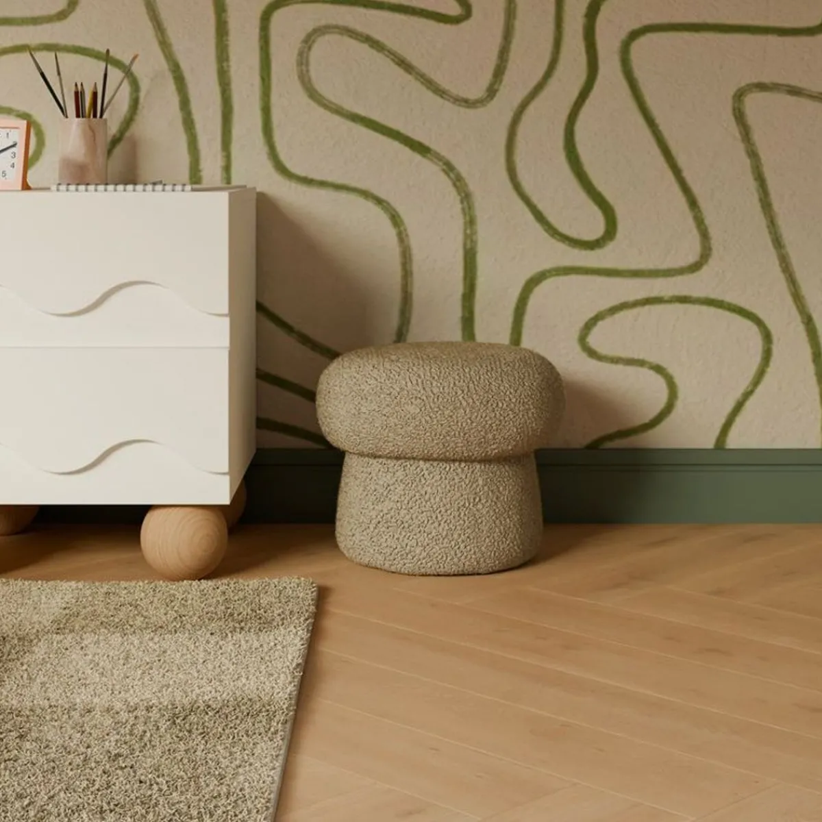 Beanbag Chairs-Babyletto Mini Mushroom Pouf