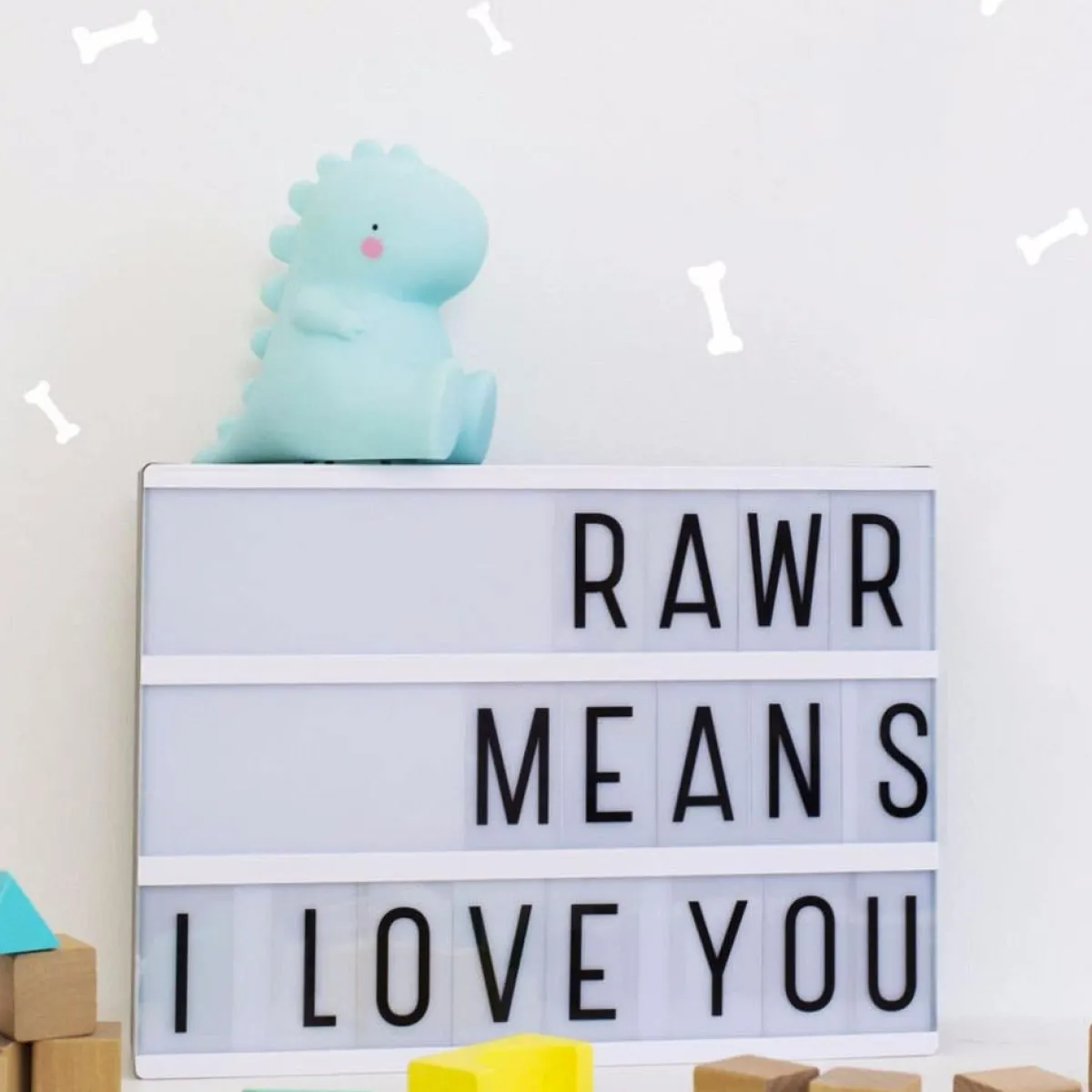 Lighting-A Little Lovely Company Mini T-Rex Light Blue
