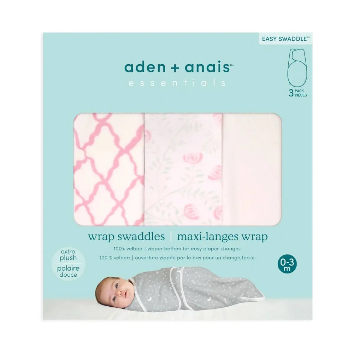 Blankets|Sleep Sacks + Wraps-aden + anais Minky Easy Swaddle Wrap (3 Pack)