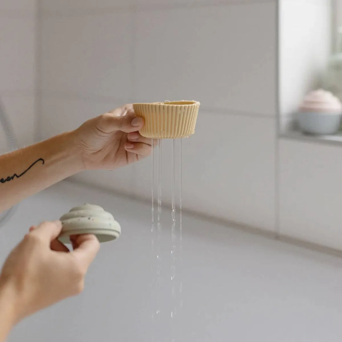 Bath Toys-Mushie Mix & Match Cupcake Toy
