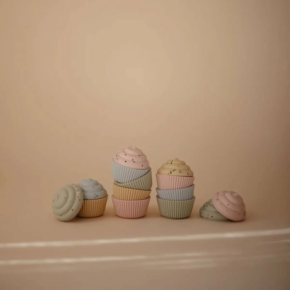 Bath Toys-Mushie Mix & Match Cupcake Toy