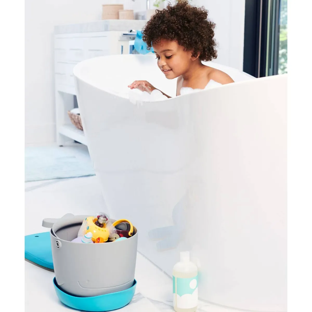 Bath Toys-Skip Hop Moby Stowaway Toy Bucket
