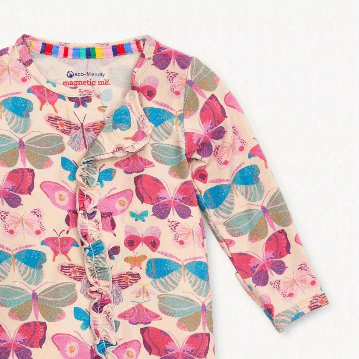 Onesies|Sleepers-Magnetic Me Modal Magnetic Ruffle Footie