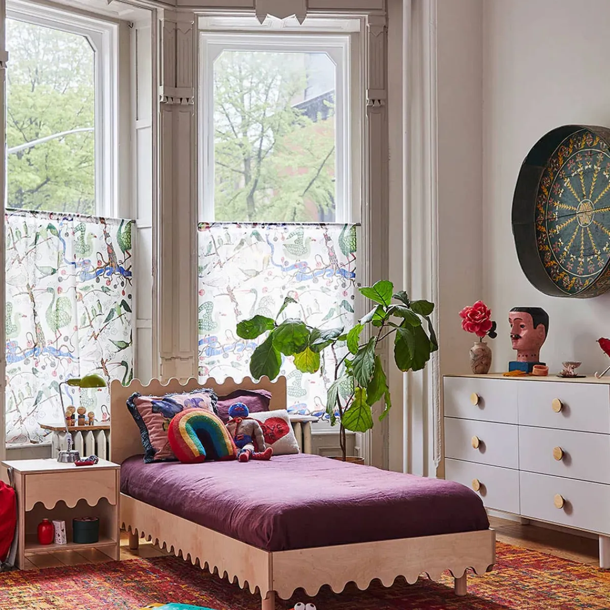 Twin Beds + Trundles-Oeuf Moss Twin Bed