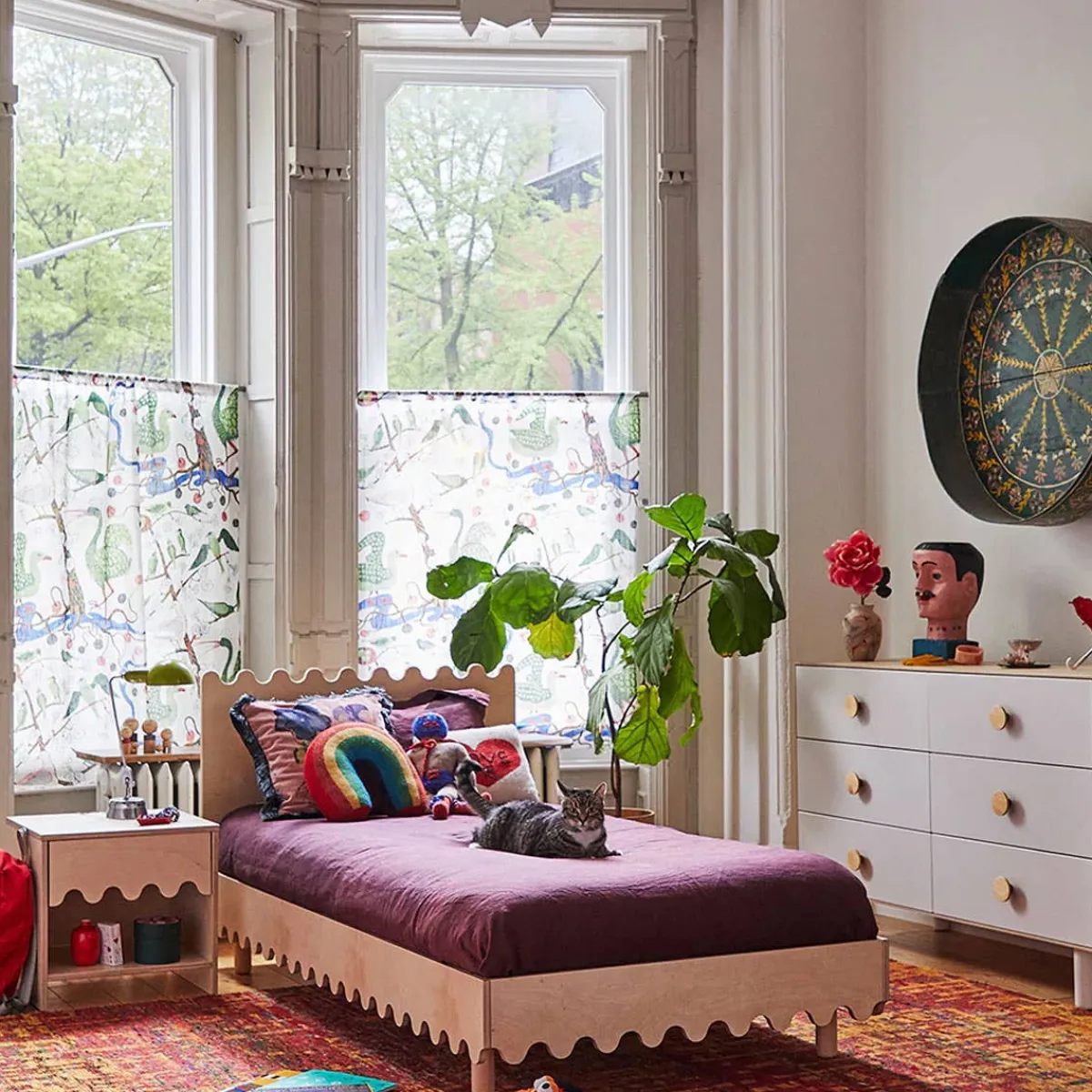 Twin Beds + Trundles-Oeuf Moss Twin Bed