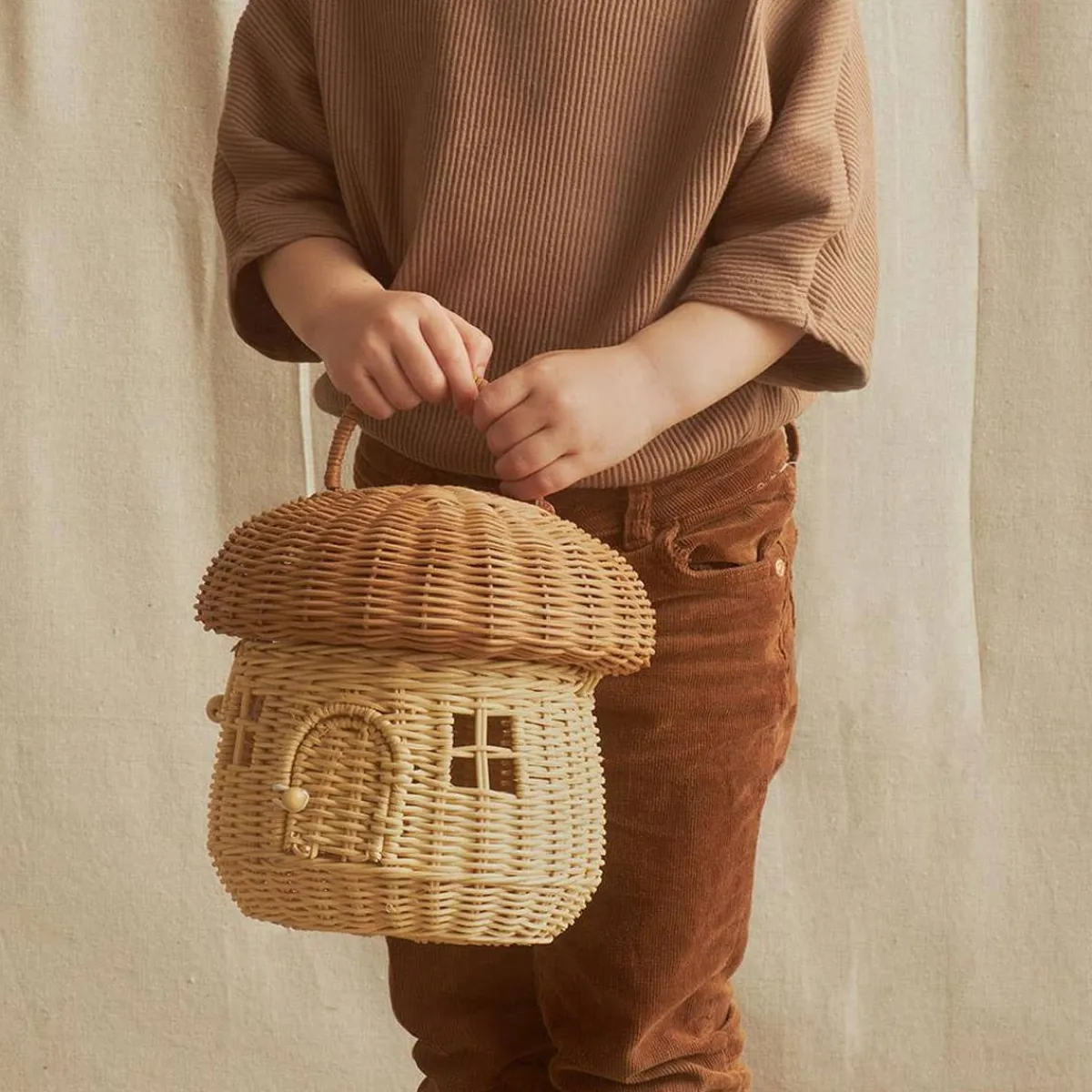 Storage-Olli Ella Mushroom Basket Straw