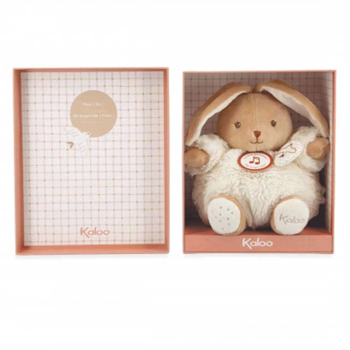 Plush Animals-Kaloo Musical Round Rabbit Cream