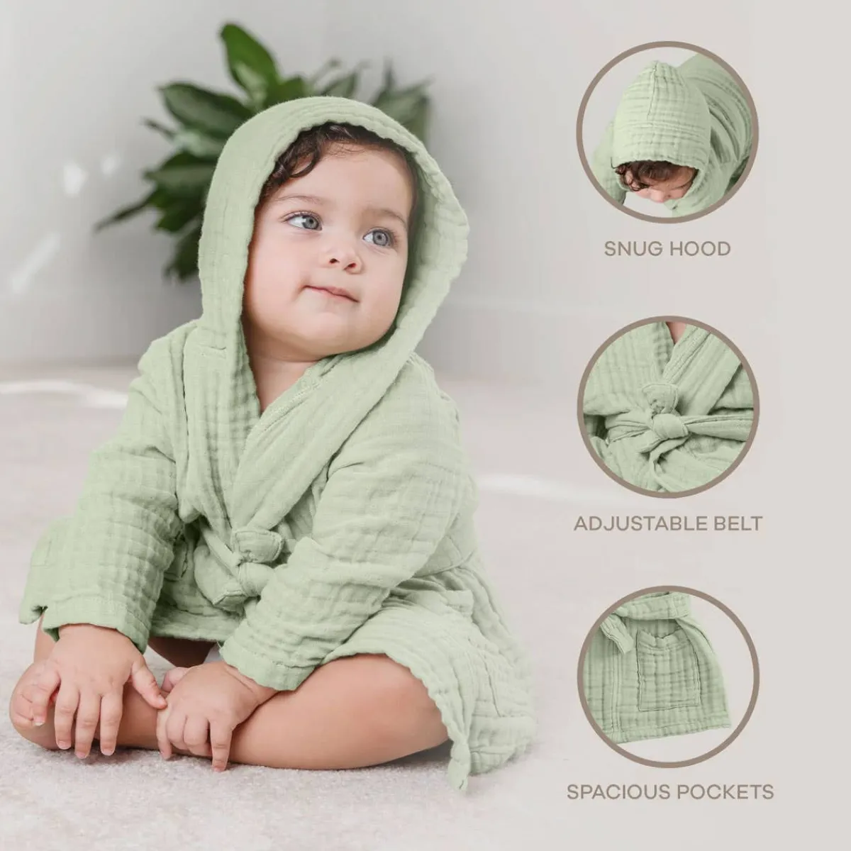 Towels + Cloths-Comfycubs Muslin Bathrobe (18-24M)