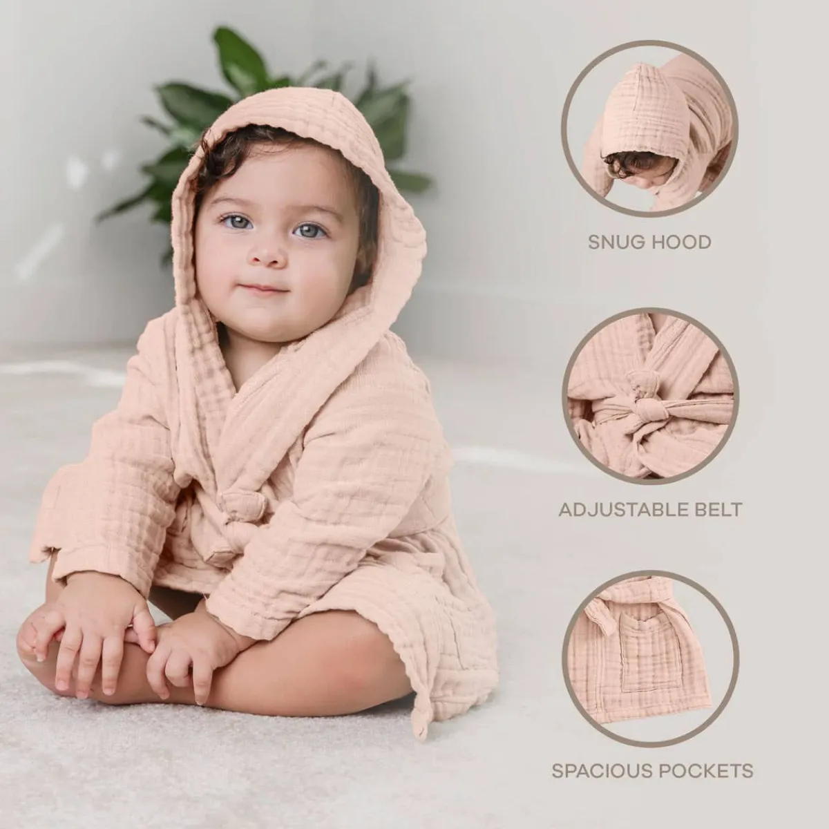 Towels + Cloths-Comfycubs Muslin Bathrobe (6-12M)