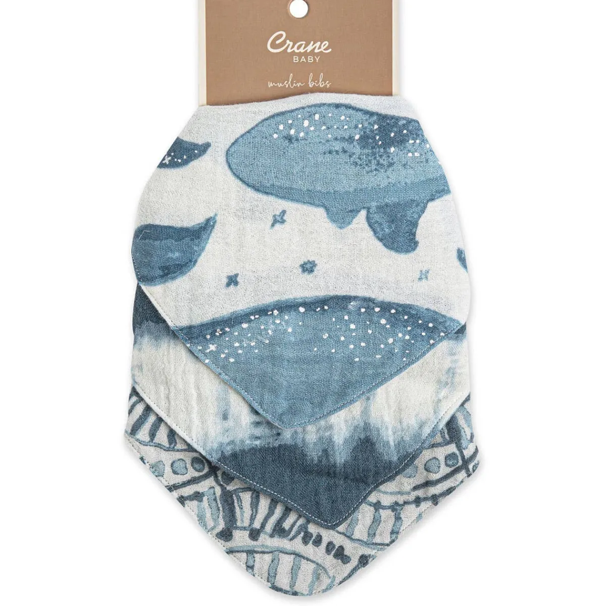 Bibs + Burps-Crane Baby Muslin Bib Set