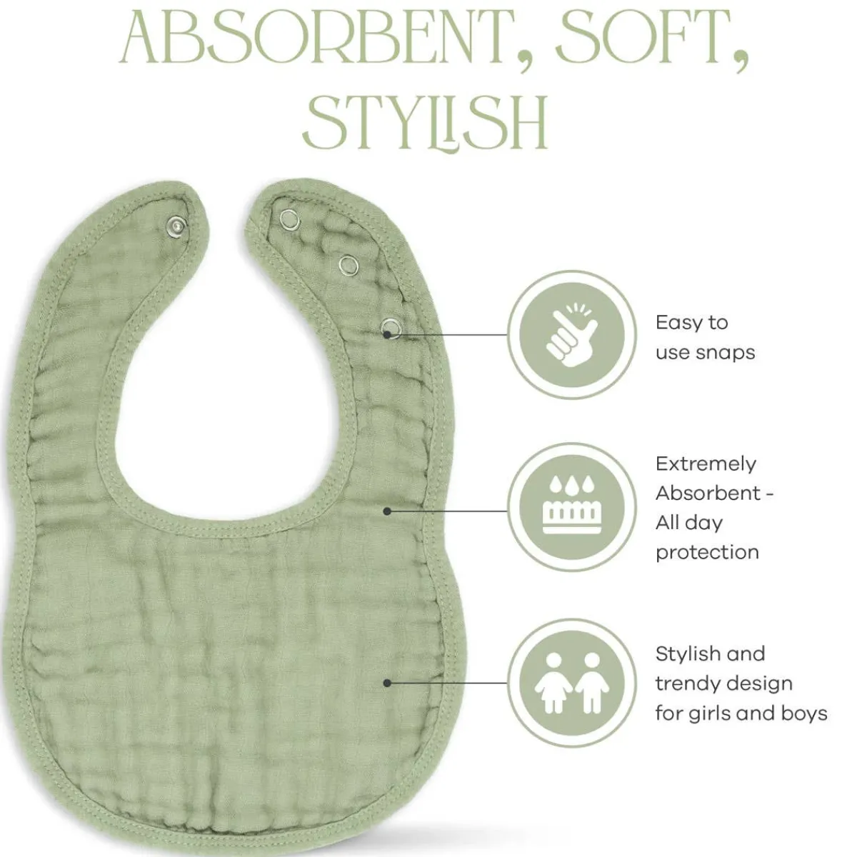 Bibs + Burps-Comfycubs Muslin Bibs (4 Pack)