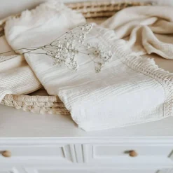 Blankets-MustBeBaby Muslin Blanket with Fringe