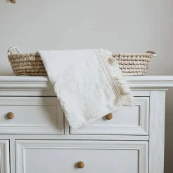 Blankets-MustBeBaby Muslin Blanket with Fringe