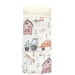 Blankets-MustBeBaby Muslin Blanket with Fringe