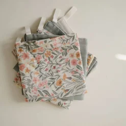 Towels + Cloths-Mushie Muslin Cotton Washcloth (5 Pack)