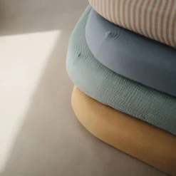 Crib Fitted Sheets-Mushie Muslin Crib Sheet