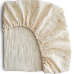 Crib Fitted Sheets-Mushie Muslin Crib Sheet