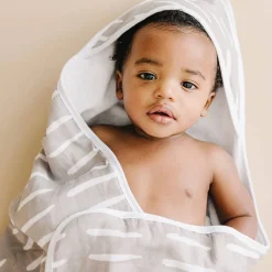 Towels + Cloths-Mebie Baby Muslin Hooded Towel