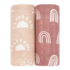 Sleep Sacks + Wraps-Comfycubs Muslin Swaddle Blankets (2 Pack)
