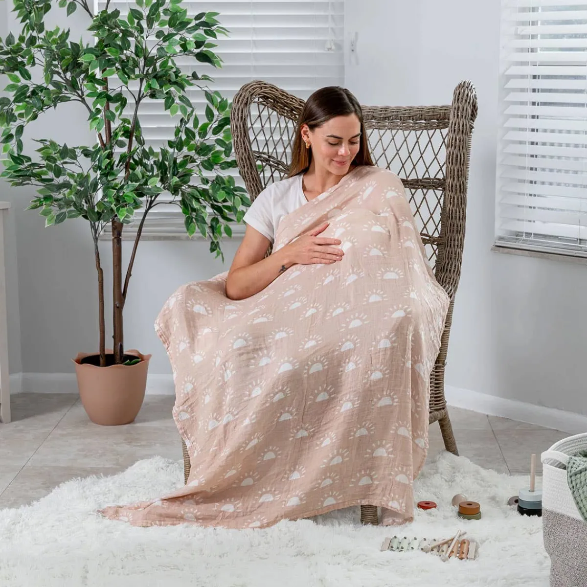 Sleep Sacks + Wraps-Comfycubs Muslin Swaddle Blankets (2 Pack)