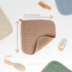 Towels + Cloths-Comfycubs Muslin Washcloths (6 Pack)