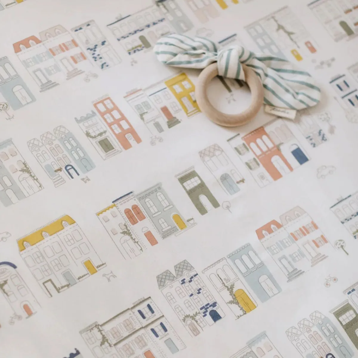 Crib Fitted Sheets-Pehr My Neighbourhood Crib Sheet