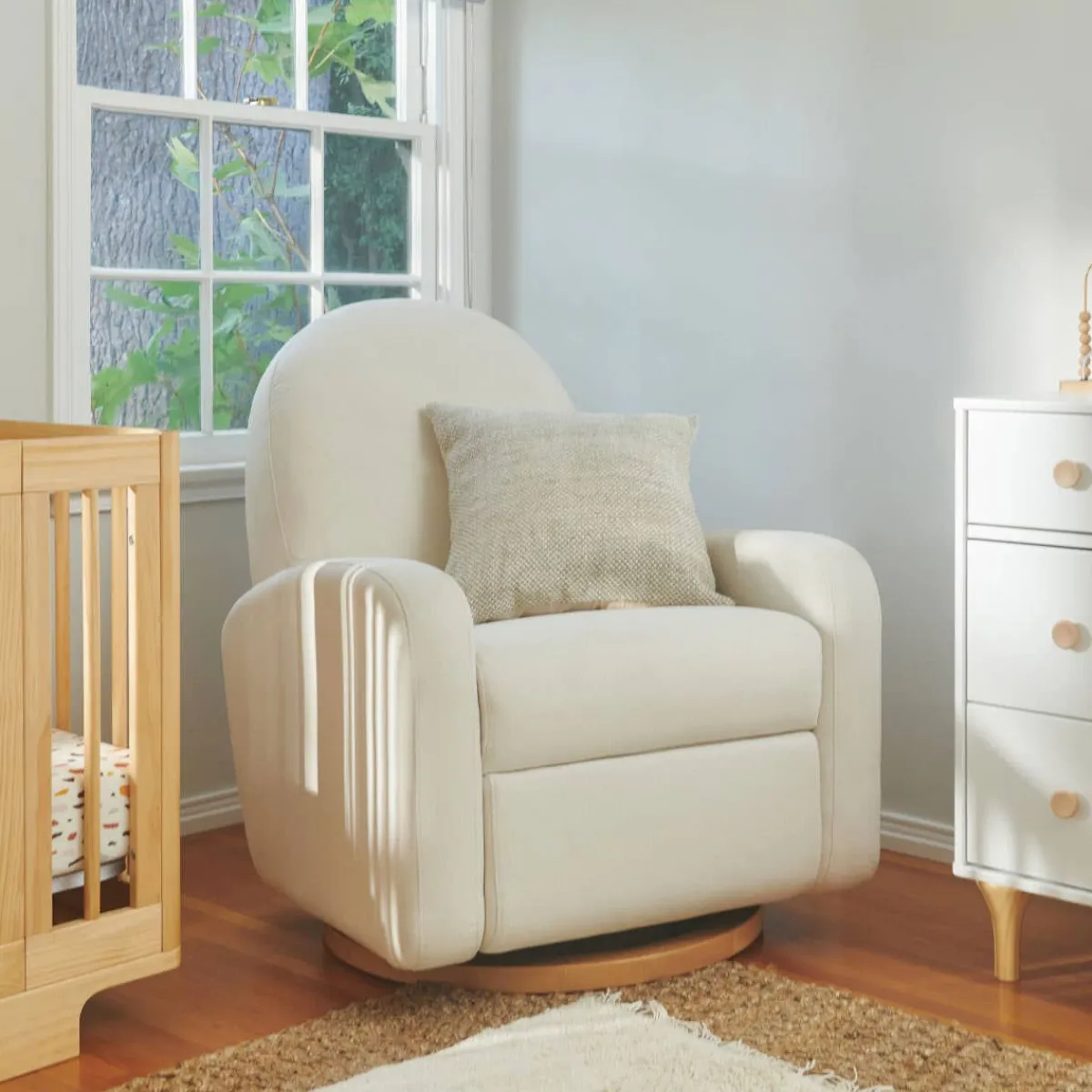 Motorized Gliders|Gliders-Babyletto Nami Electronic Glider Recliner with USB (Eco-Performance) Cream